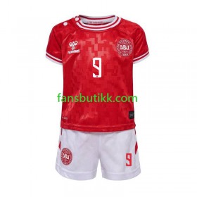 Fotballdrakt Danmark Hojlund 9 Barn Hjemmetrøye Euro 2024 Kortermet